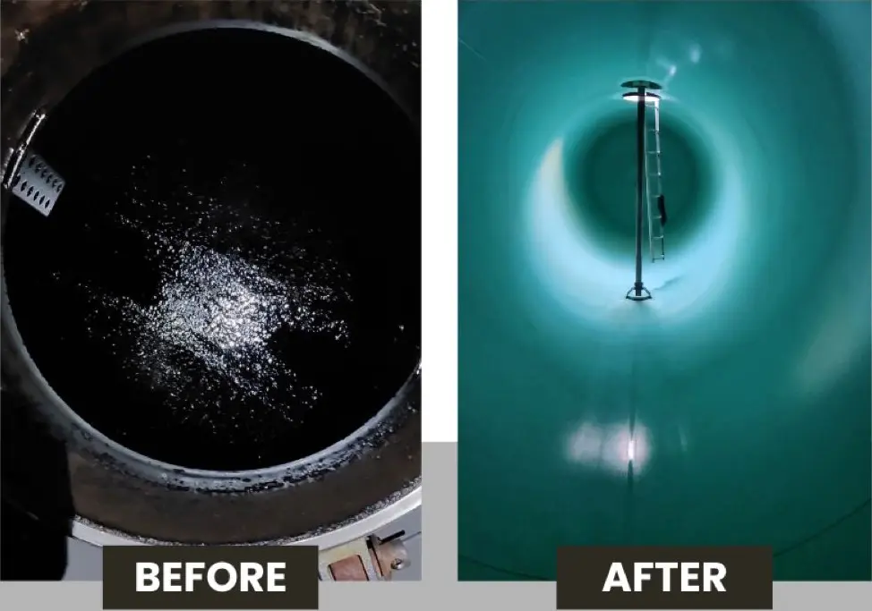 PSL rail-car-tank cleaning